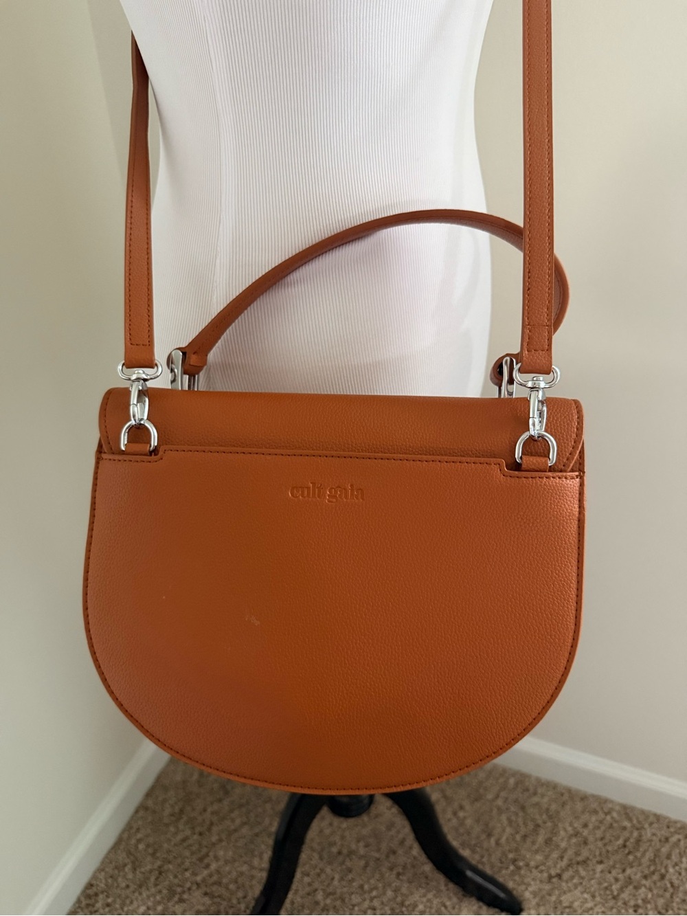 Cult Gaia Brown Leather Vos Handbag Crossbody - Picture 5 of 10